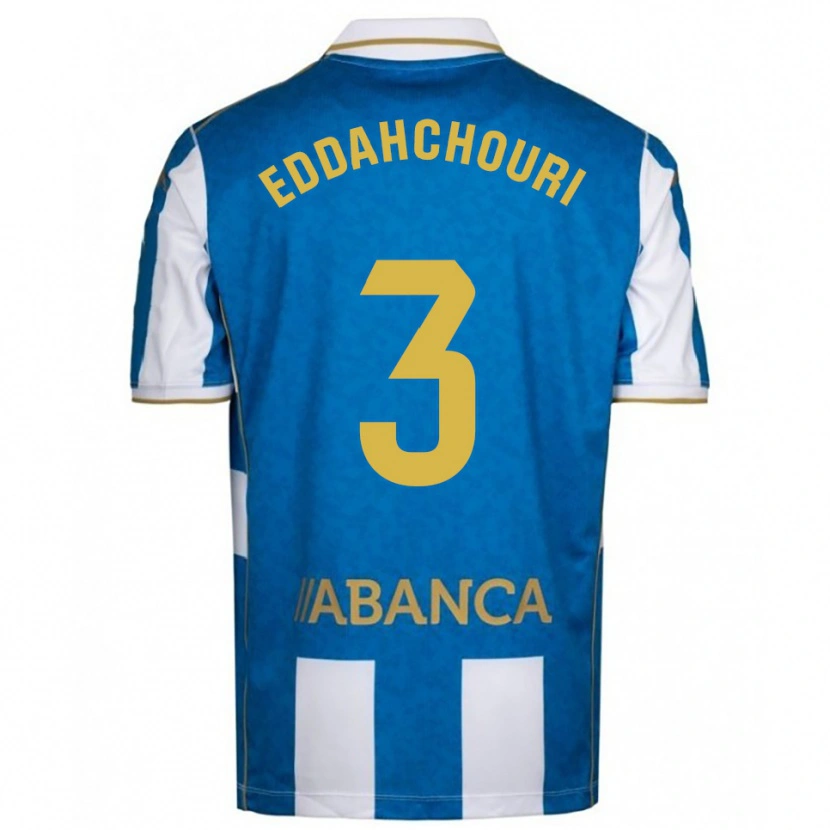 Danxen Män Zakaria Eddahchouri #3 Vit Blå Hemmatröja Matchtröjor 2025/26 Tröjor T-Tröja