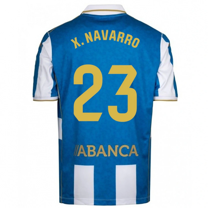 Danxen Män Ximo Navarro #23 Vit Blå Hemmatröja Matchtröjor 2025/26 Tröjor T-Tröja