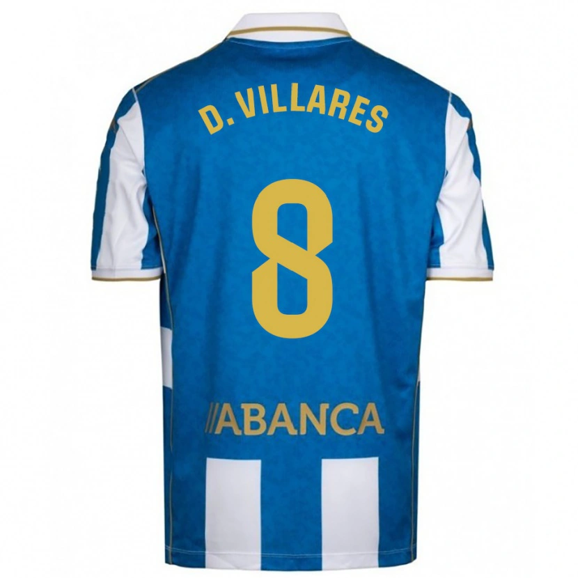 Danxen Män Diego Villares #8 Vit Blå Hemmatröja Matchtröjor 2025/26 Tröjor T-Tröja
