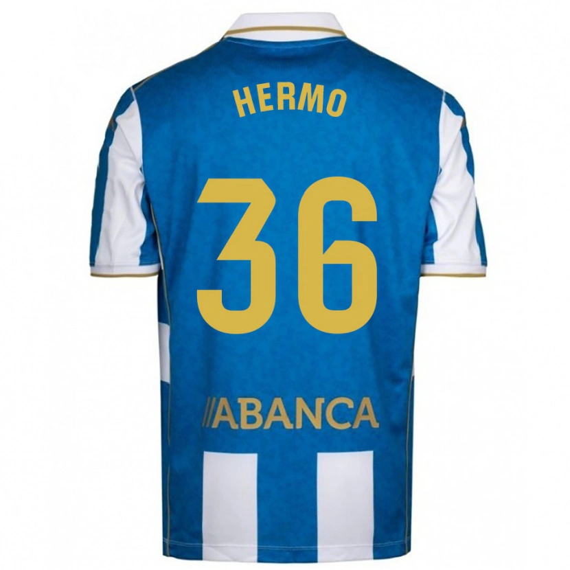 Danxen Män Mario Hermo #36 Vit Blå Hemmatröja Matchtröjor 2025/26 Tröjor T-Tröja