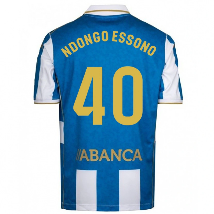 Danxen Män Rodrigue Essono #40 Vit Blå Hemmatröja Matchtröjor 2025/26 Tröjor T-Tröja