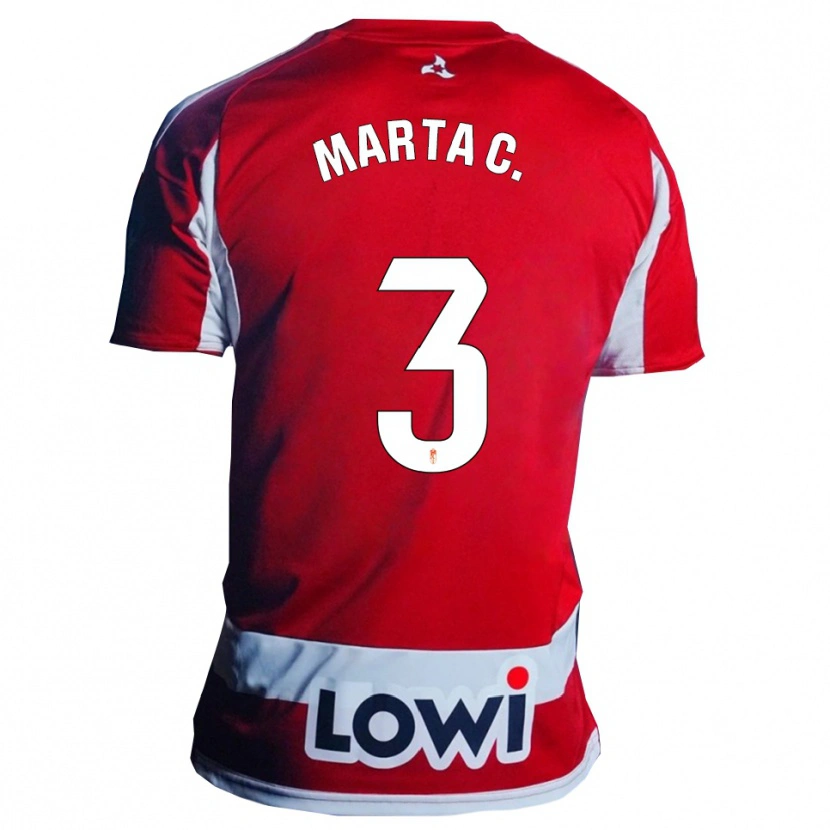 Danxen Män Marta Carrasco García #3 Röd Vit Hemmatröja Matchtröjor 2025/26 Tröjor T-Tröja