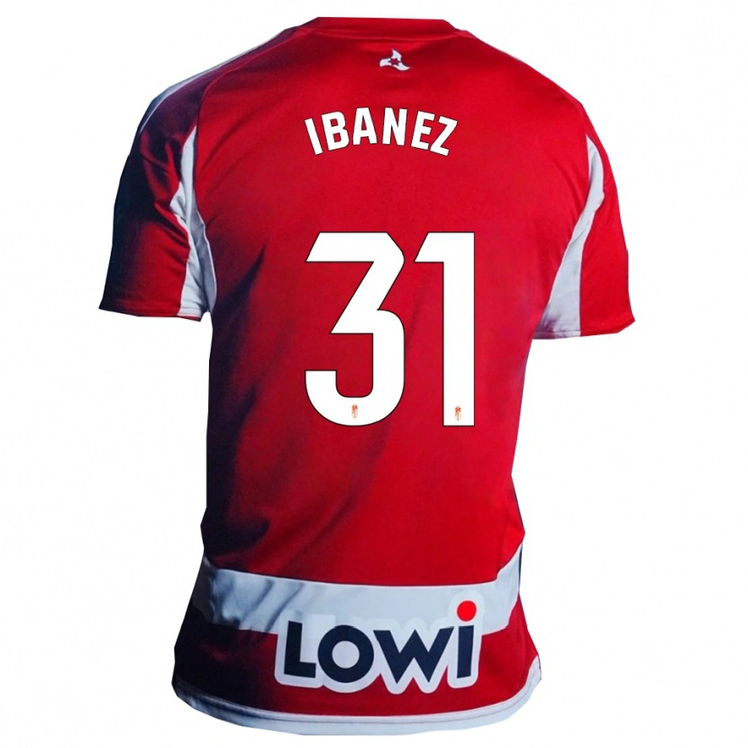 Danxen Män Alba Ibáñez #31 Röd Vit Hemmatröja Matchtröjor 2025/26 Tröjor T-Tröja