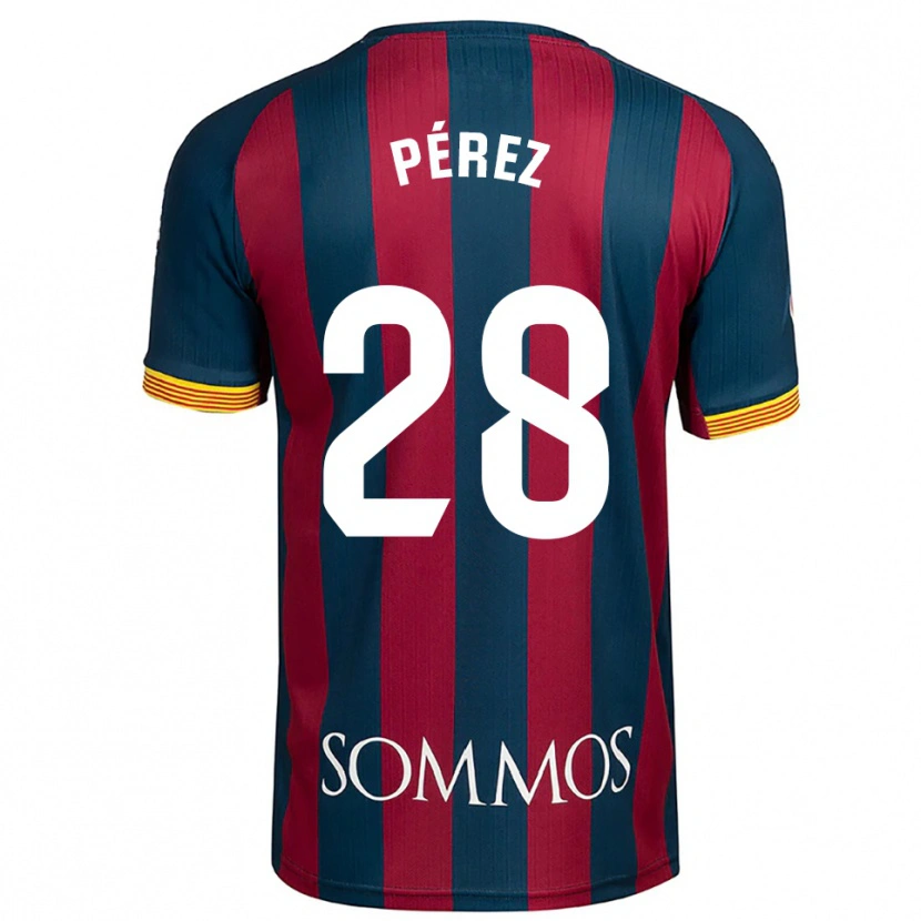 Danxen Män Hugo Pérez #28 Marinblå Röd Hemmatröja Matchtröjor 2025/26 Tröjor T-Tröja