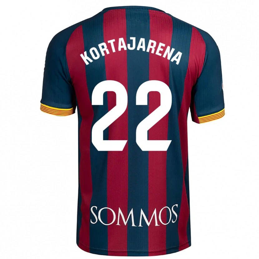 Danxen Män Iker Kortajarena #22 Marinblå Röd Hemmatröja Matchtröjor 2025/26 Tröjor T-Tröja