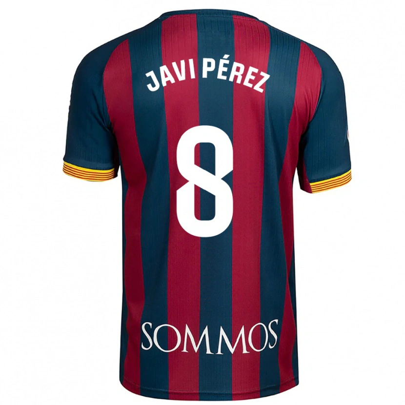 Danxen Män Javi Pérez #8 Marinblå Röd Hemmatröja Matchtröjor 2025/26 Tröjor T-Tröja