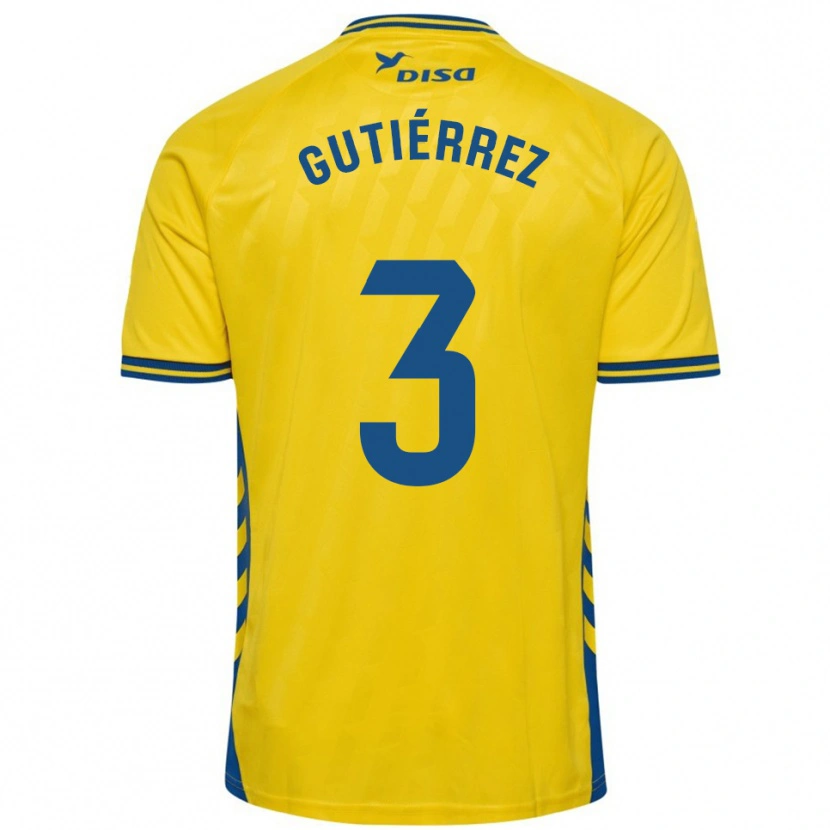 Danxen Män Cristian Gutiérrez #3 Gul Blå Hemmatröja Matchtröjor 2025/26 Tröjor T-Tröja