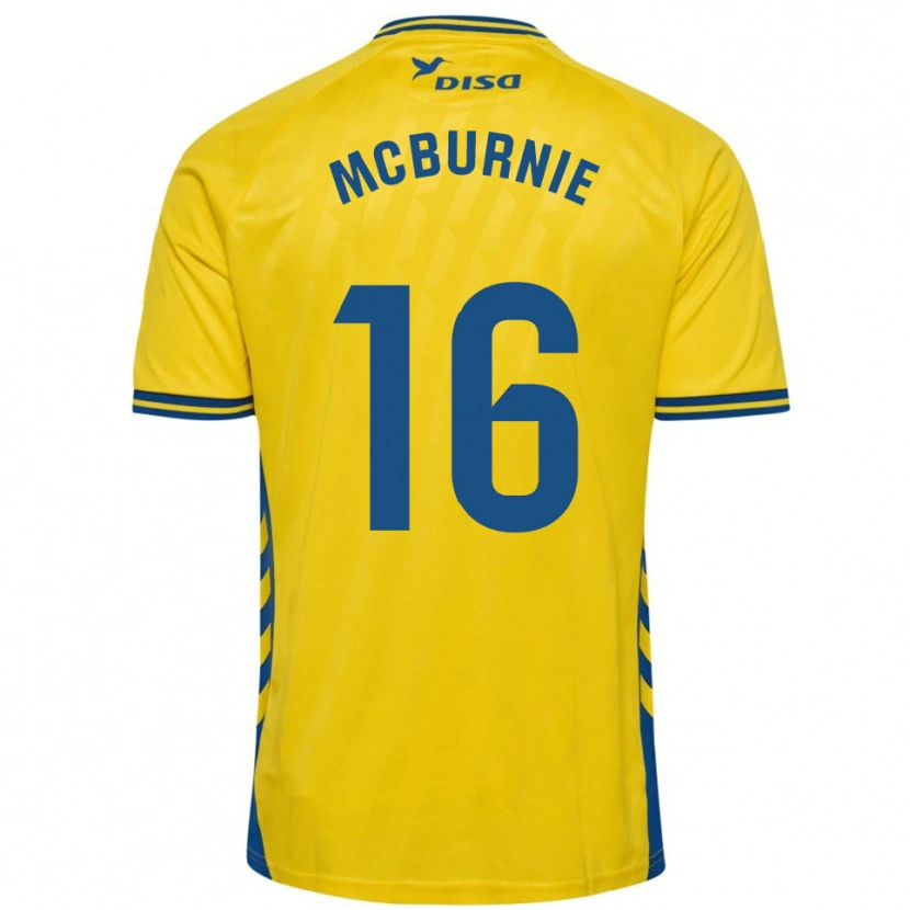 Danxen Män Oli Mcburnie #16 Gul Blå Hemmatröja Matchtröjor 2025/26 Tröjor T-Tröja