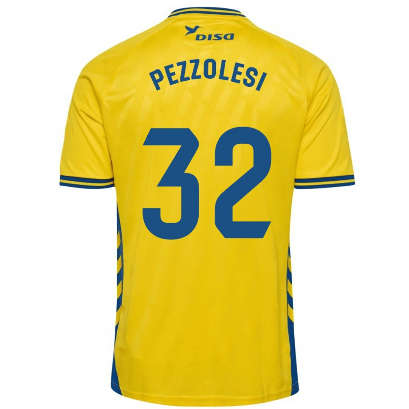 Danxen Män Valentín Pezzolesi #32 Gul Blå Hemmatröja Matchtröjor 2025/26 Tröjor T-Tröja