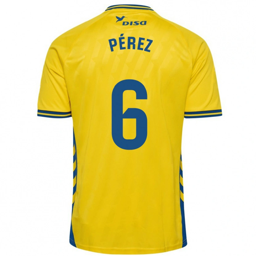 Danxen Män Yoni Pérez #6 Gul Blå Hemmatröja Matchtröjor 2025/26 Tröjor T-Tröja