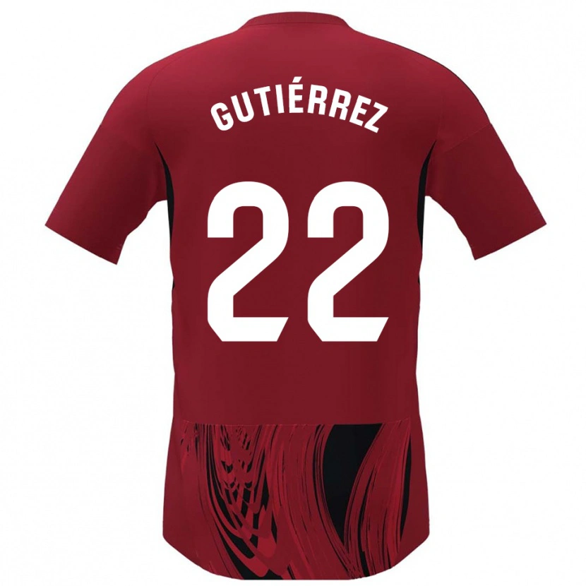 Danxen Män Juan Gutiérrez #22 Röd Svart Hemmatröja Matchtröjor 2025/26 Tröjor T-Tröja