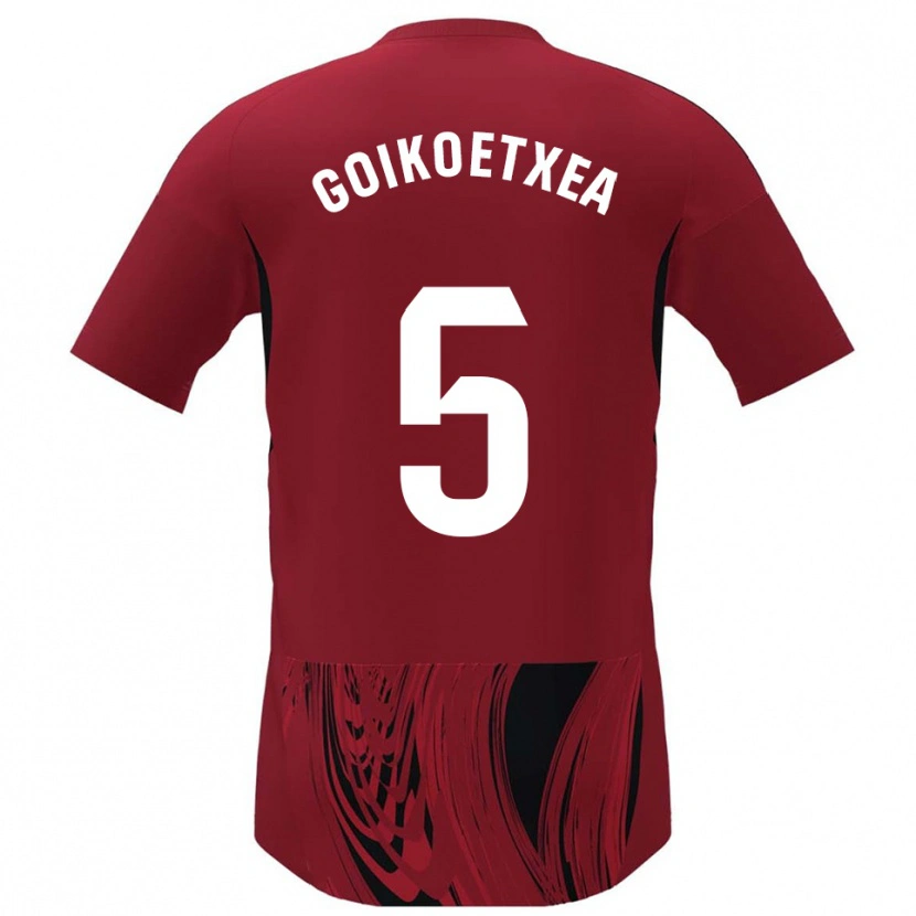 Danxen Män Imanol Goikoetxea #5 Röd Svart Hemmatröja Matchtröjor 2025/26 Tröjor T-Tröja