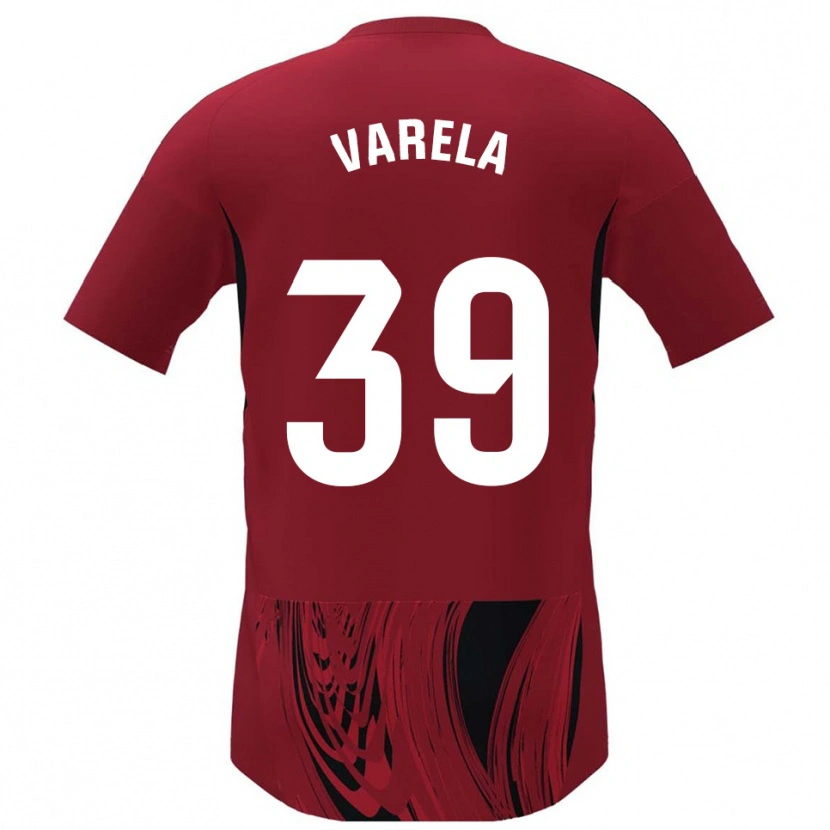 Danxen Män Iker Varela #39 Röd Svart Hemmatröja Matchtröjor 2025/26 Tröjor T-Tröja