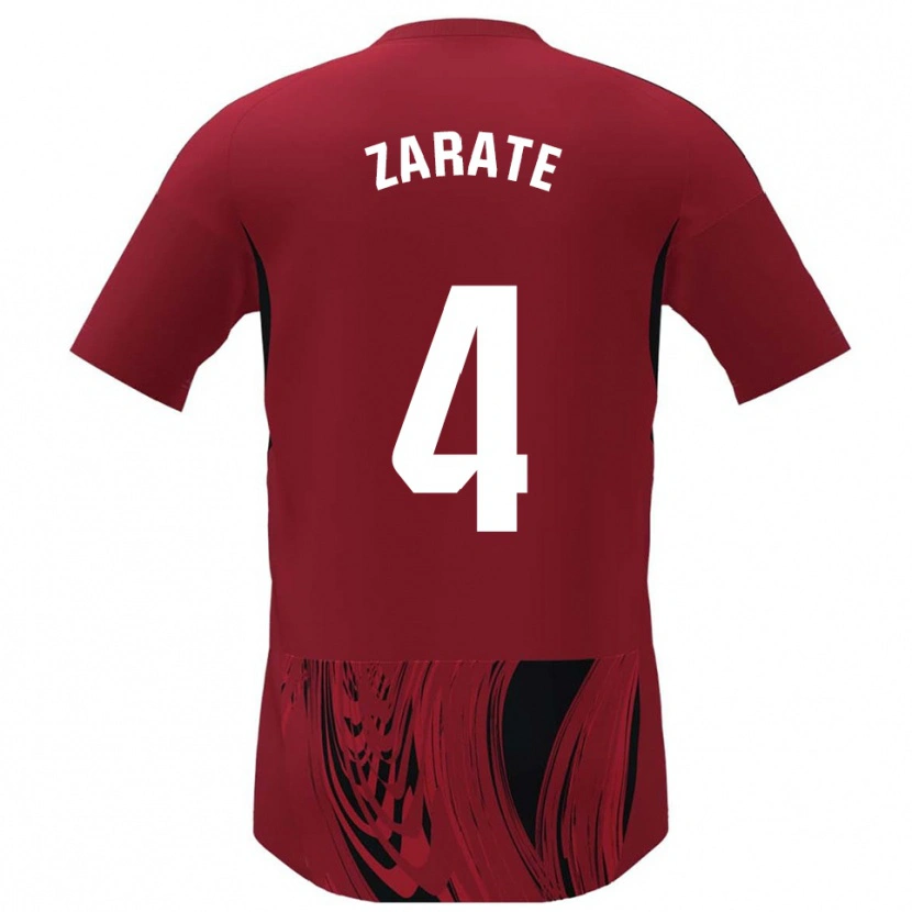 Danxen Män Hugo Zárate #4 Röd Svart Hemmatröja Matchtröjor 2025/26 Tröjor T-Tröja