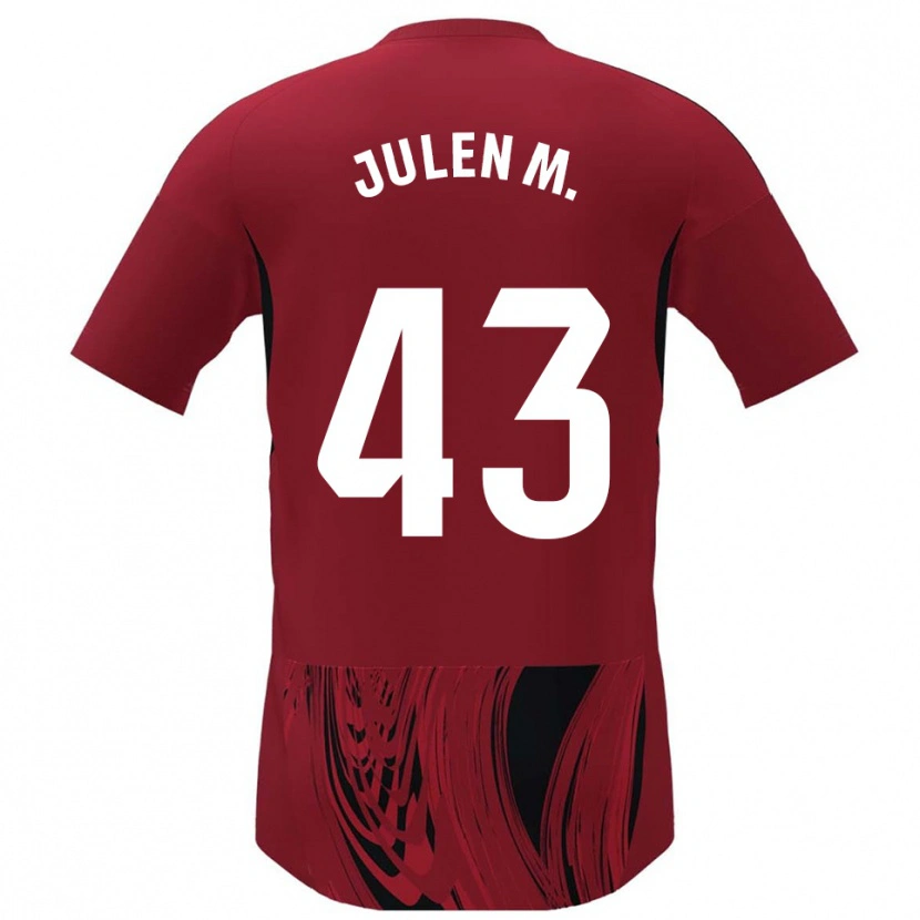 Danxen Män Julen Martínez #43 Röd Svart Hemmatröja Matchtröjor 2025/26 Tröjor T-Tröja