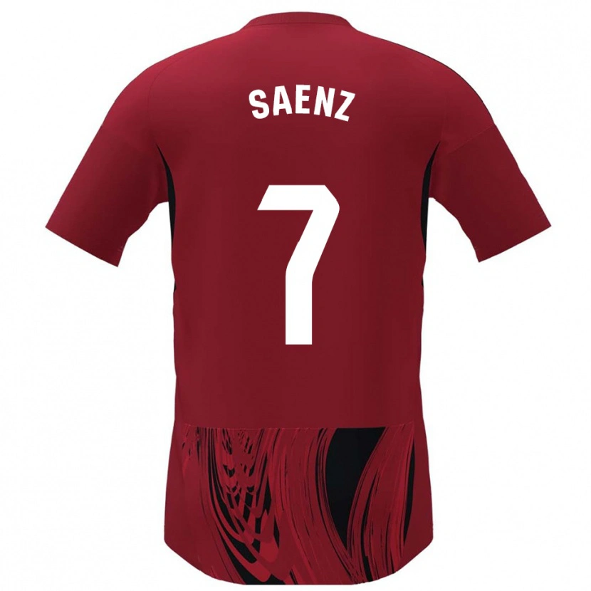 Danxen Män Raúl Sáenz #7 Röd Svart Hemmatröja Matchtröjor 2025/26 Tröjor T-Tröja