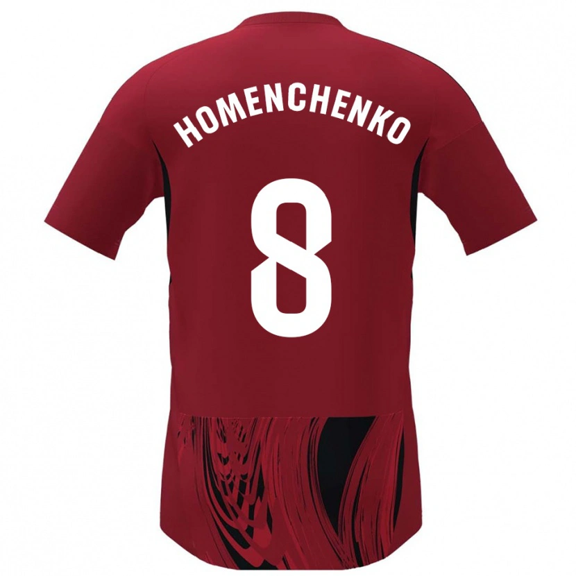 Danxen Män Santiago Homenchenko #8 Röd Svart Hemmatröja Matchtröjor 2025/26 Tröjor T-Tröja