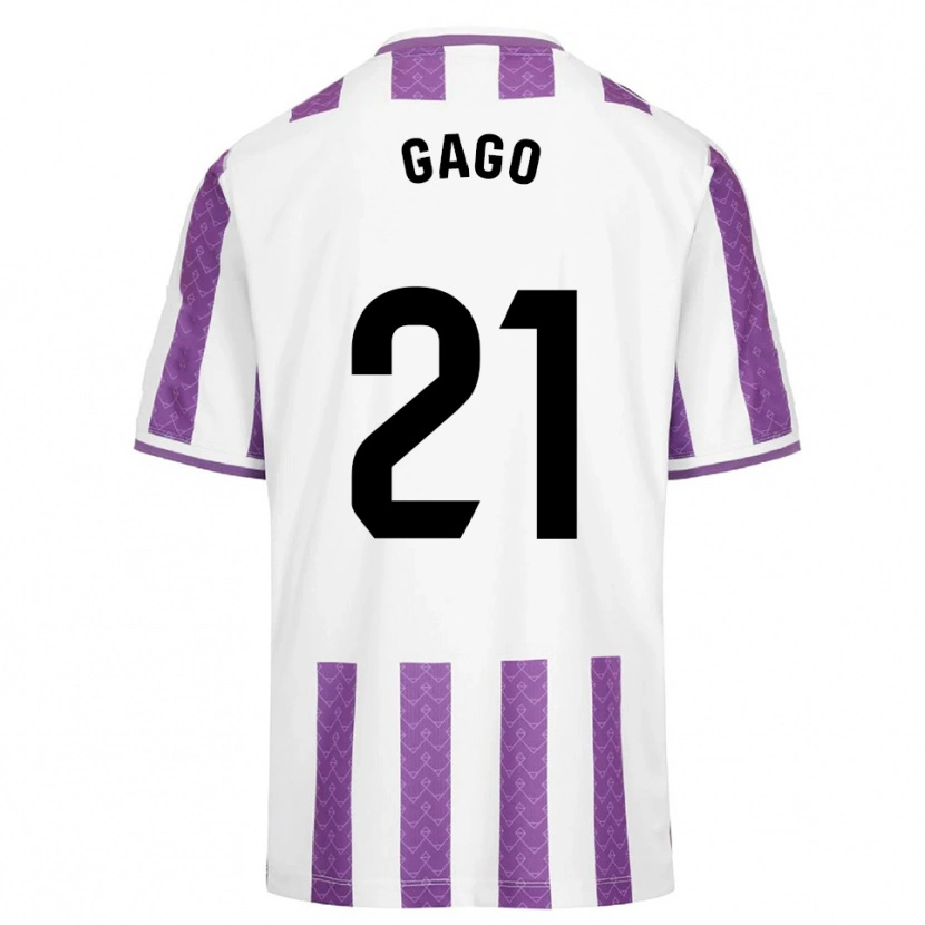 Danxen Män Lucía Gago Sánchez #21 Lila Vit Hemmatröja Matchtröjor 2025/26 Tröjor T-Tröja