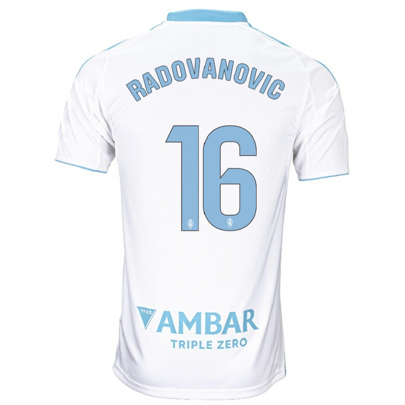 Danxen Män Aleksandar Radovanovic #16 Vit Himmelsblå Hemmatröja Matchtröjor 2025/26 Tröjor T-Tröja