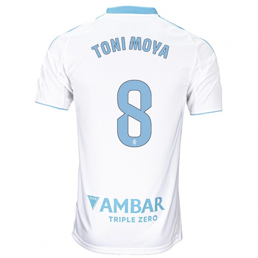 Danxen Män Toni Moya #8 Vit Himmelsblå Hemmatröja Matchtröjor 2025/26 Tröjor T-Tröja