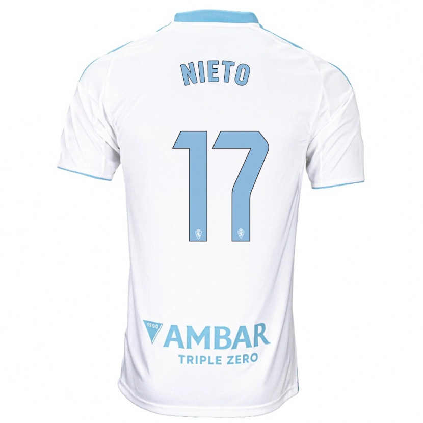 Danxen Män Carlos Nieto #17 Vit Himmelsblå Hemmatröja Matchtröjor 2025/26 Tröjor T-Tröja