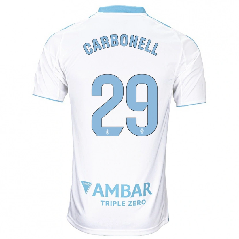 Danxen Män Luis Carbonell #29 Vit Himmelsblå Hemmatröja Matchtröjor 2025/26 Tröjor T-Tröja