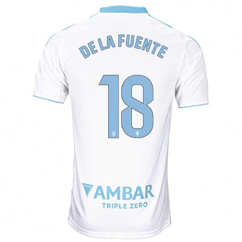 Danxen Män Paulino De La Fuente #18 Vit Himmelsblå Hemmatröja Matchtröjor 2025/26 Tröjor T-Tröja