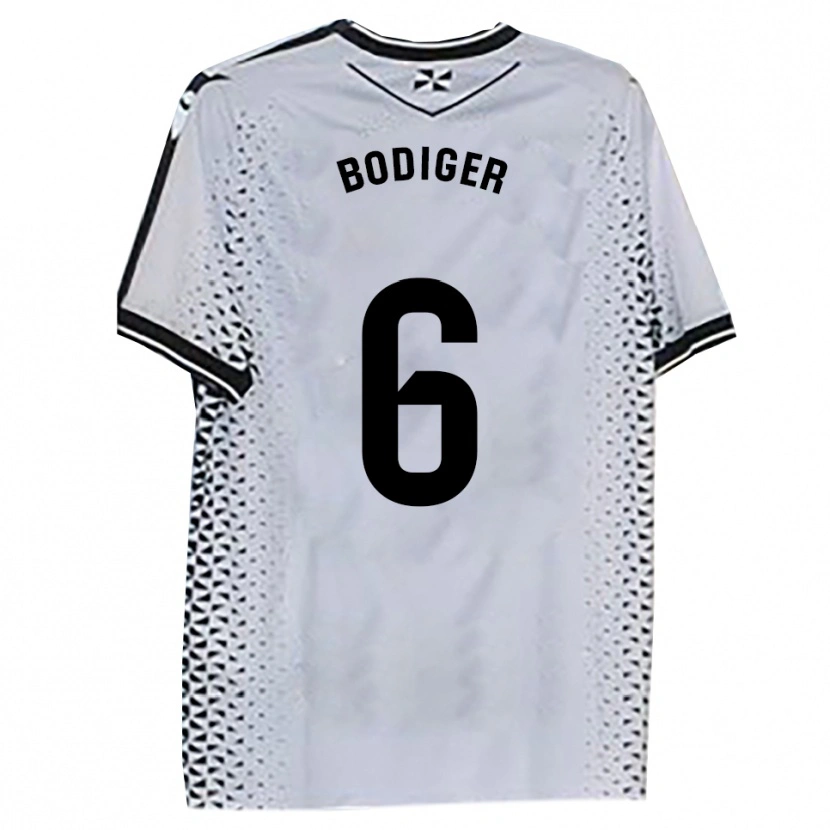 Danxen Män Yann Bodiger #6 Vit Svart Hemmatröja Matchtröjor 2025/26 Tröjor T-Tröja