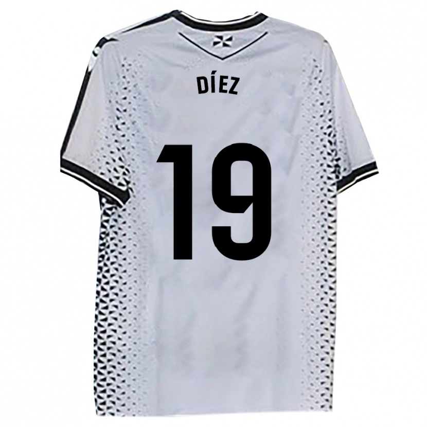 Danxen Män Rubén Díez #19 Vit Svart Hemmatröja Matchtröjor 2025/26 Tröjor T-Tröja