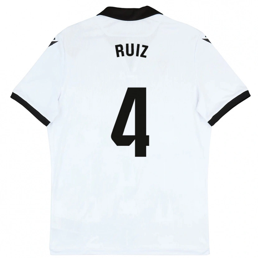 Danxen Män Dani Ruiz #4 Vit Svart Hemmatröja Matchtröjor 2025/26 Tröjor T-Tröja