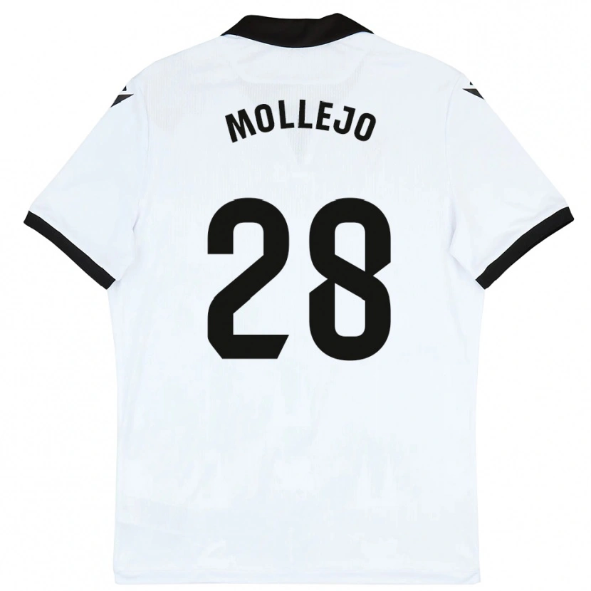 Danxen Män Víctor Mollejo #28 Vit Svart Hemmatröja Matchtröjor 2025/26 Tröjor T-Tröja