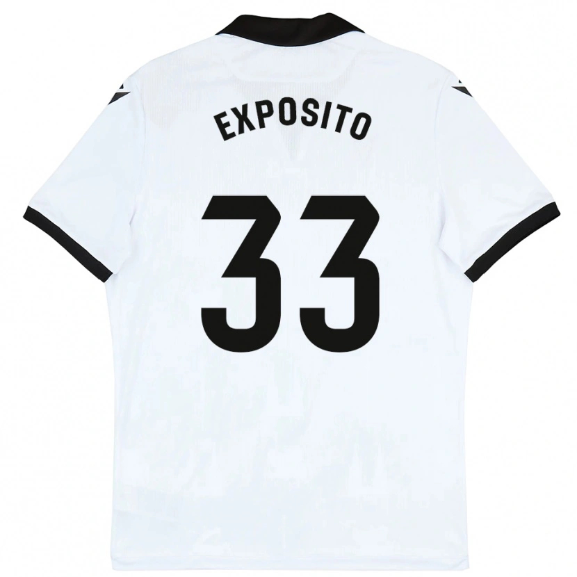 Danxen Män Marcelo Expósito #33 Vit Svart Hemmatröja Matchtröjor 2025/26 Tröjor T-Tröja