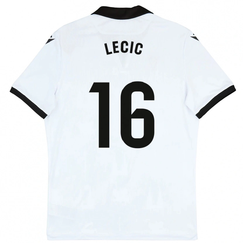 Danxen Män Luka Lecic #16 Vit Svart Hemmatröja Matchtröjor 2025/26 Tröjor T-Tröja