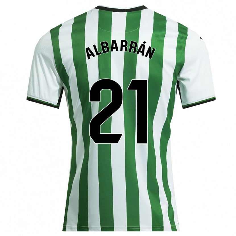 Danxen Män Carlos Albarrán #21 Vit Grön Hemmatröja Matchtröjor 2025/26 Tröjor T-Tröja