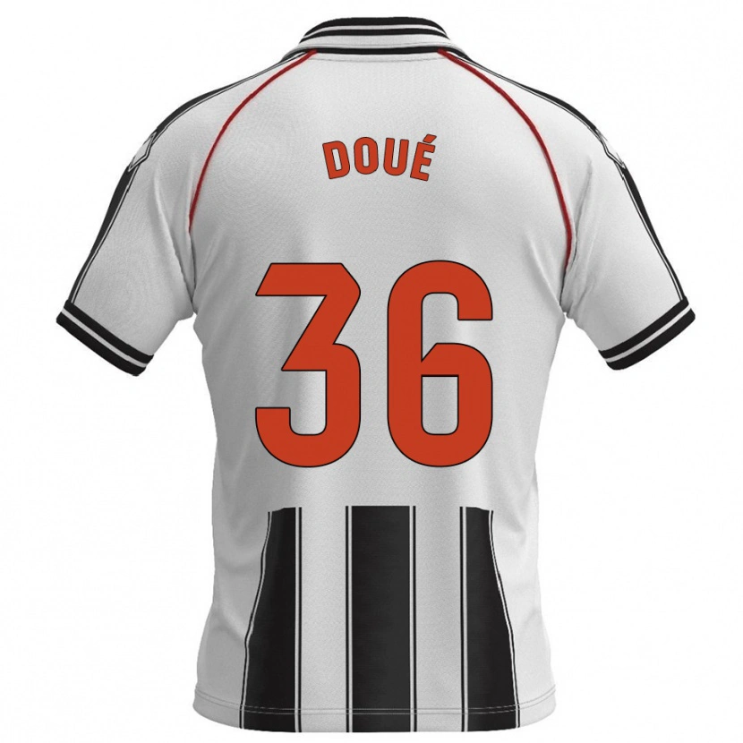 Danxen Män Marc-Olivier Doué #36 Vit Svart Hemmatröja Matchtröjor 2025/26 Tröjor T-Tröja