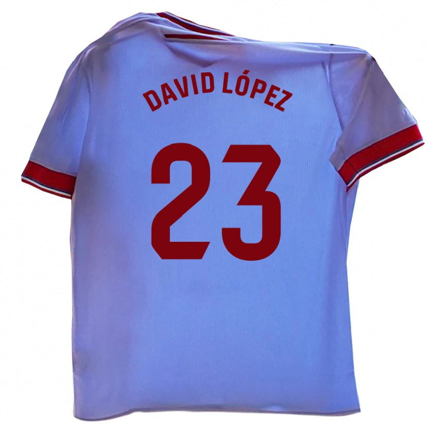 Danxen Män David López #23 Vit Röd Hemmatröja Matchtröjor 2025/26 Tröjor T-Tröja