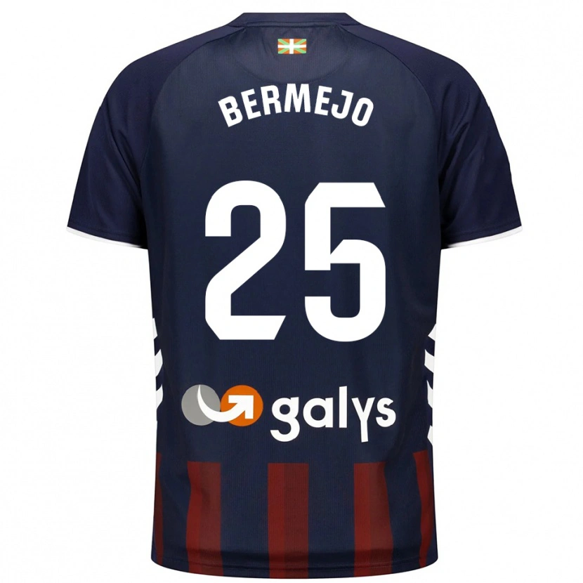 Danxen Män Joseba Bermejo #25 Marinblå Röd Hemmatröja Matchtröjor 2025/26 Tröjor T-Tröja