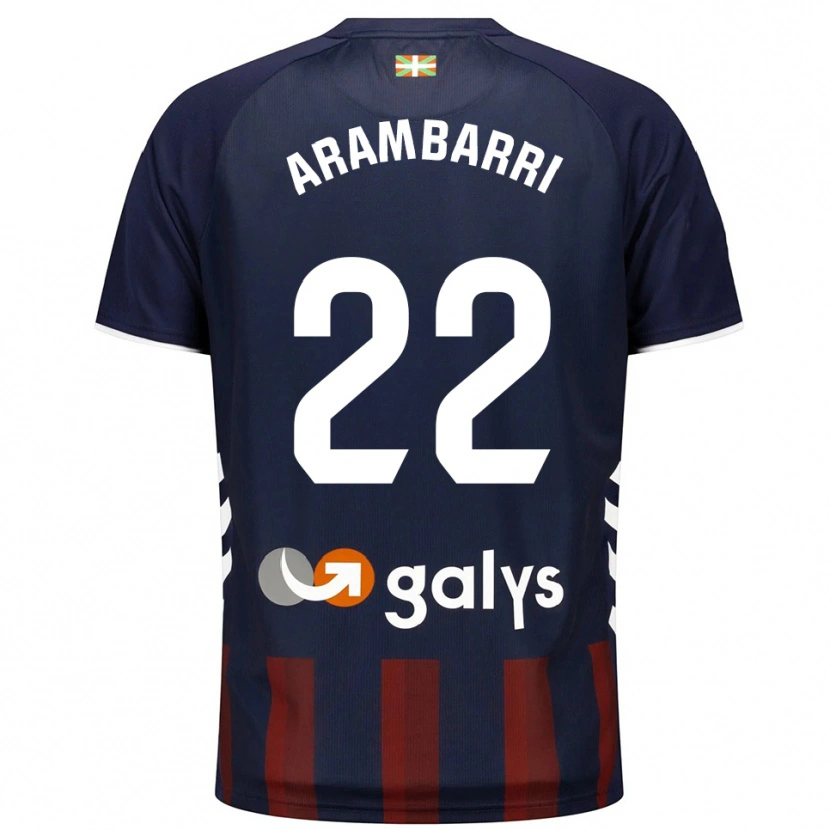 Danxen Män Aritz Arambarri #22 Marinblå Röd Hemmatröja Matchtröjor 2025/26 Tröjor T-Tröja