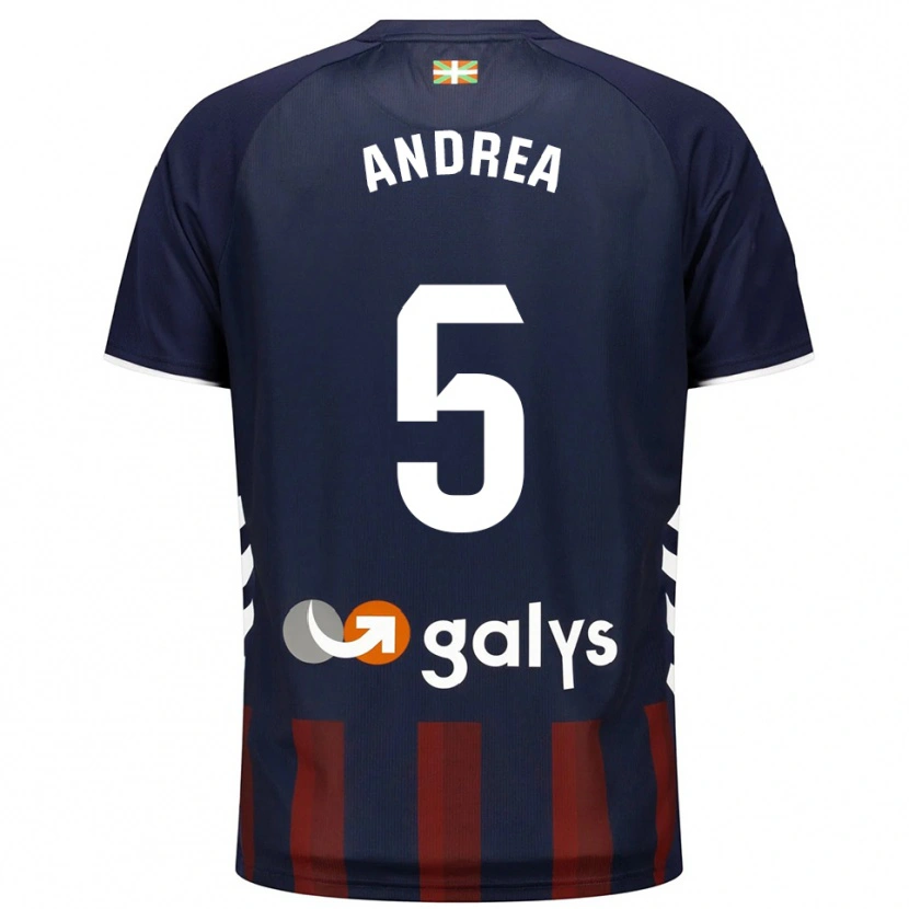 Danxen Män Andrea Sierra Larrauri #5 Marinblå Röd Hemmatröja Matchtröjor 2025/26 Tröjor T-Tröja