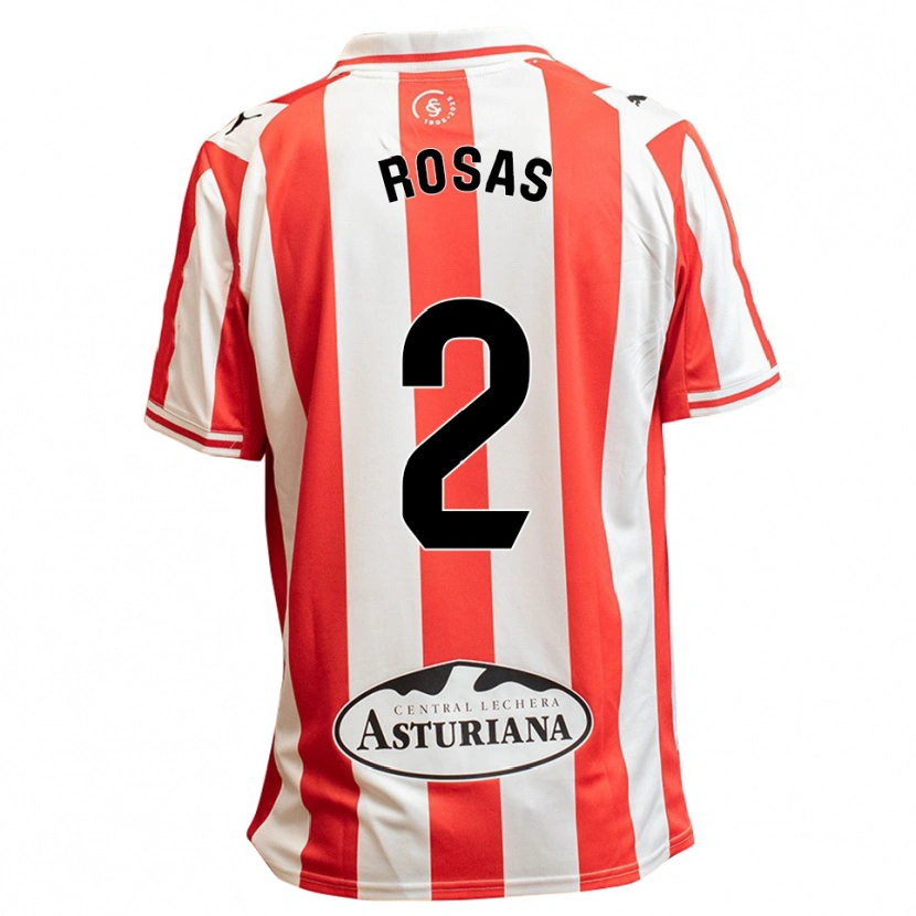 Danxen Män Guille Rosas #2 Vit Röd Hemmatröja Matchtröjor 2025/26 Tröjor T-Tröja
