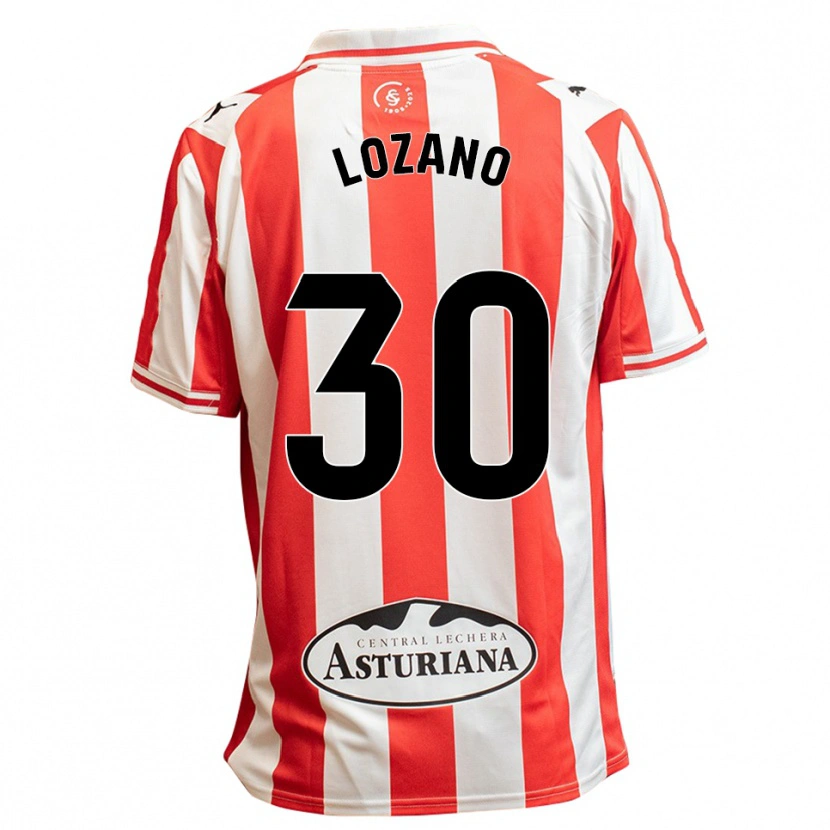 Danxen Män Álex Lozano #30 Vit Röd Hemmatröja Matchtröjor 2025/26 Tröjor T-Tröja