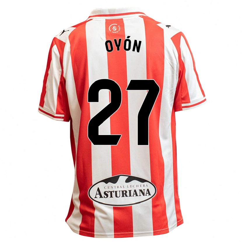 Danxen Män Álex Oyón #27 Vit Röd Hemmatröja Matchtröjor 2025/26 Tröjor T-Tröja