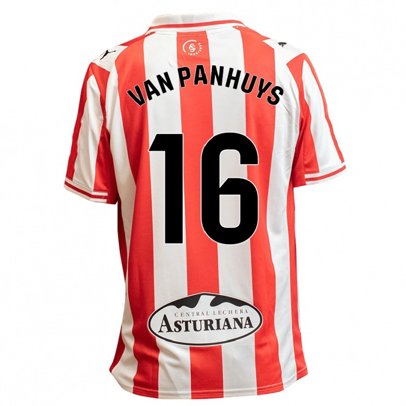 Danxen Män Pieter Van Panhuys #16 Vit Röd Hemmatröja Matchtröjor 2025/26 Tröjor T-Tröja