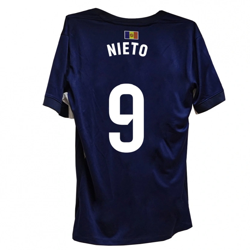 Danxen Män Manu Nieto #9 Marinblått Vitt Hemmatröja Matchtröjor 2025/26 Tröjor T-Tröja