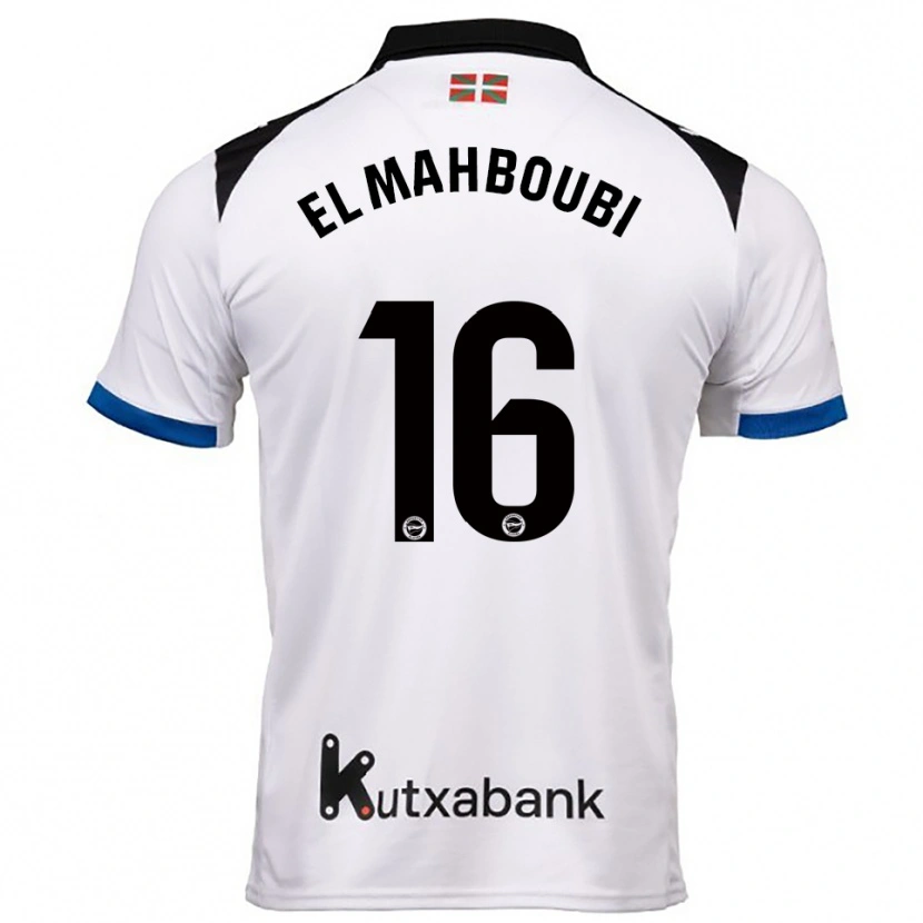 Danxen Män Sami El Mahboubi #16 Vit Blå Bortatröja Matchtröjor 2025/26 Tröjor T-Tröja