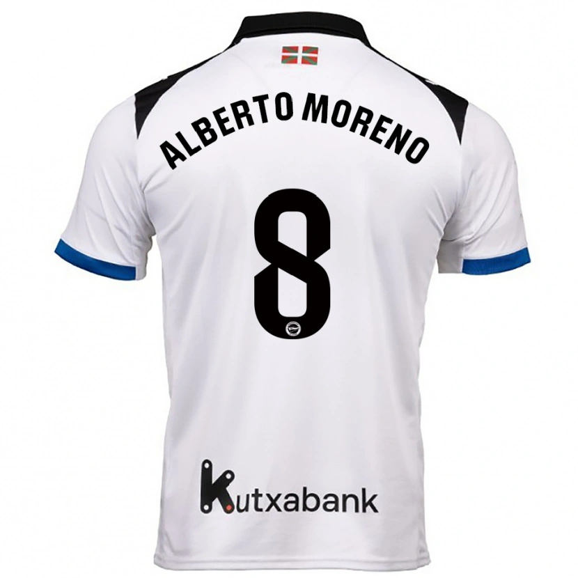 Danxen Män Alberto Moreno #8 Vit Blå Bortatröja Matchtröjor 2025/26 Tröjor T-Tröja