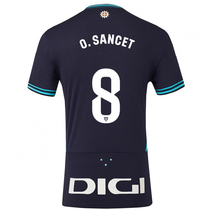 Danxen Män Oihan Sancet #8 Marinblå Himmelsblå Bortatröja Matchtröjor 2025/26 Tröjor T-Tröja