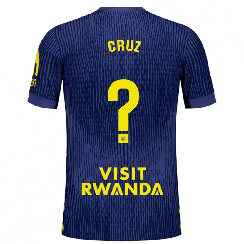 Danxen Män Alberto Cruz #0 Marinblå Gul Bortatröja Matchtröjor 2025/26 Tröjor T-Tröja