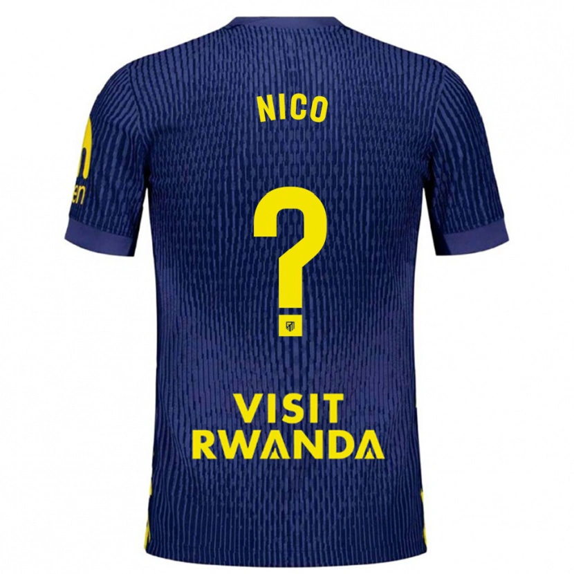 Danxen Män Nico Fernández #0 Marinblå Gul Bortatröja Matchtröjor 2025/26 Tröjor T-Tröja