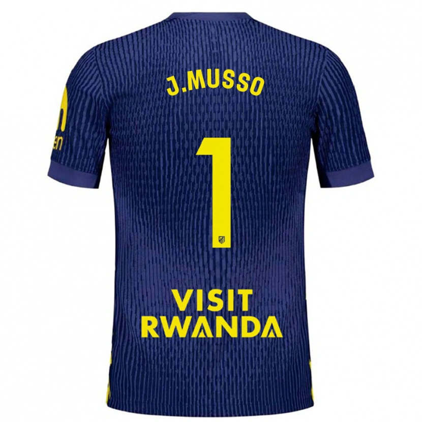 Danxen Män Juan Musso #1 Marinblå Gul Bortatröja Matchtröjor 2025/26 Tröjor T-Tröja